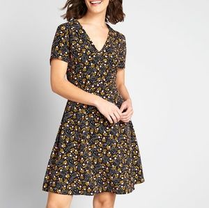 Modcloth Short Sleeve Floral Print Dress
